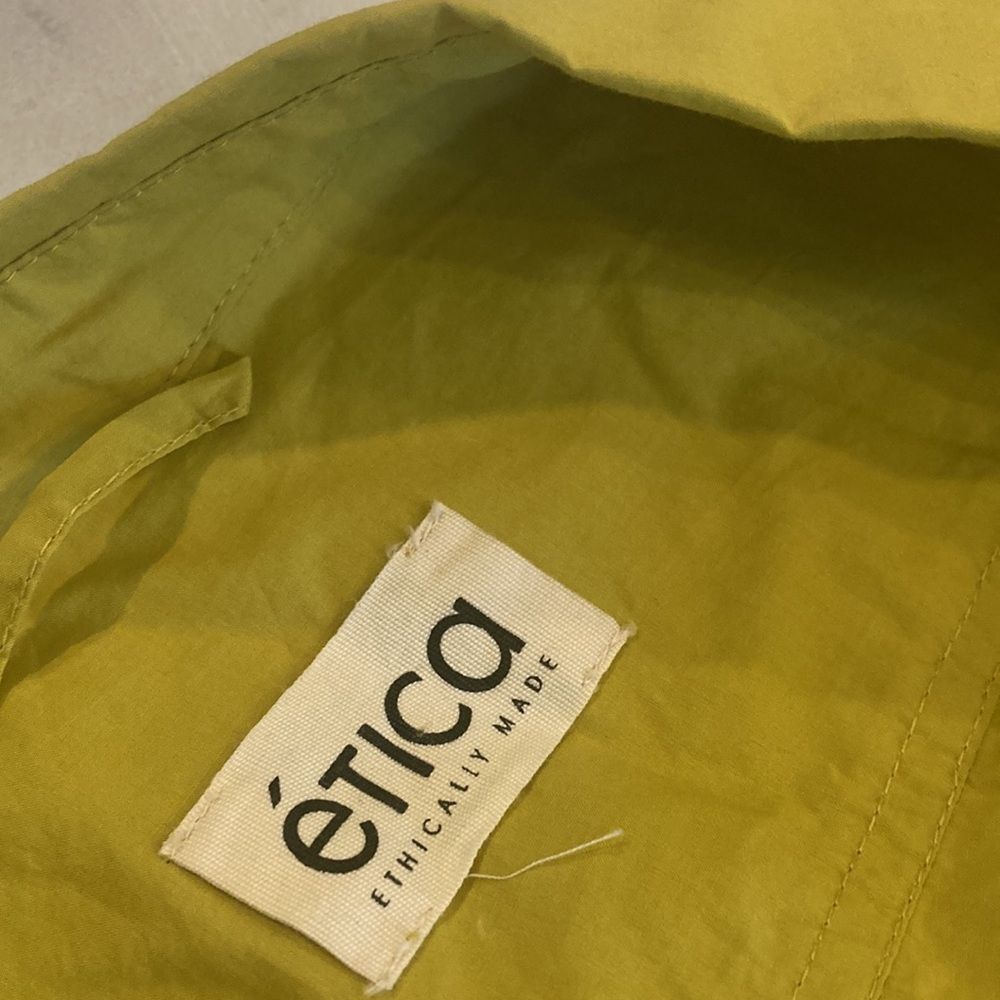 Etica Tina Shirt Dress 100% Organic Cotton Poplin Midi Natural Yellow Dress S - Picture 6 of 9